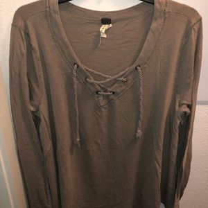Free People Lace Up Sweatshirt